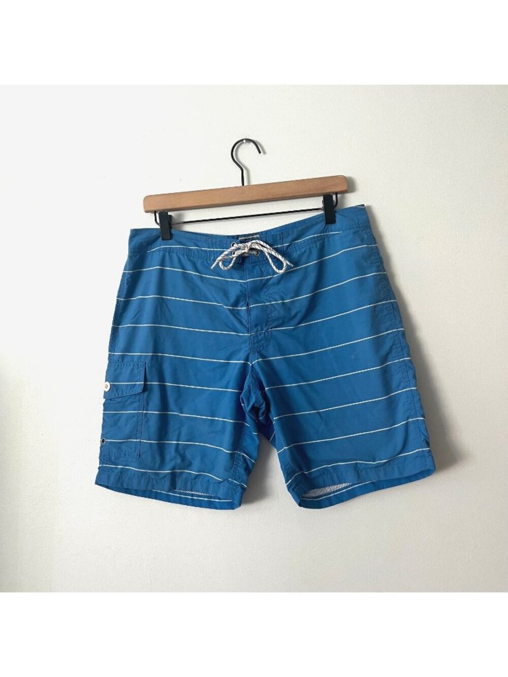 J. Crew Blue Striped Swim Trunks Board Shorts Men's Size 32